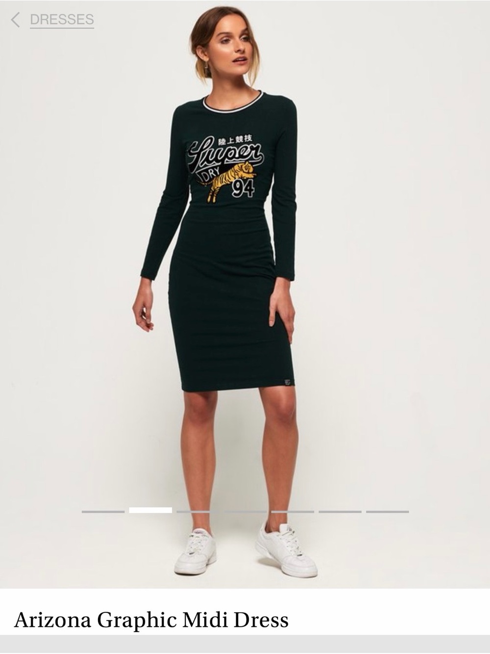 Superdry Arizona Emerald Green Mini  Dress with Tiger Logo